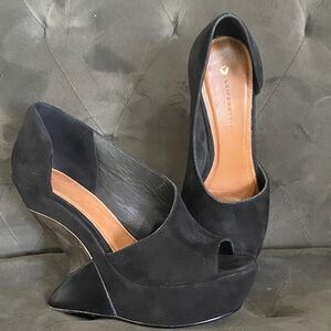 Leifsdottir Katarina Wedge Heels in Black Suede